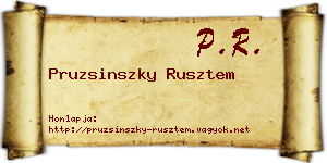 Pruzsinszky Rusztem névjegykártya